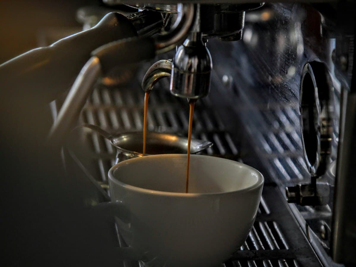 Espresso pouring from a coffee machine
